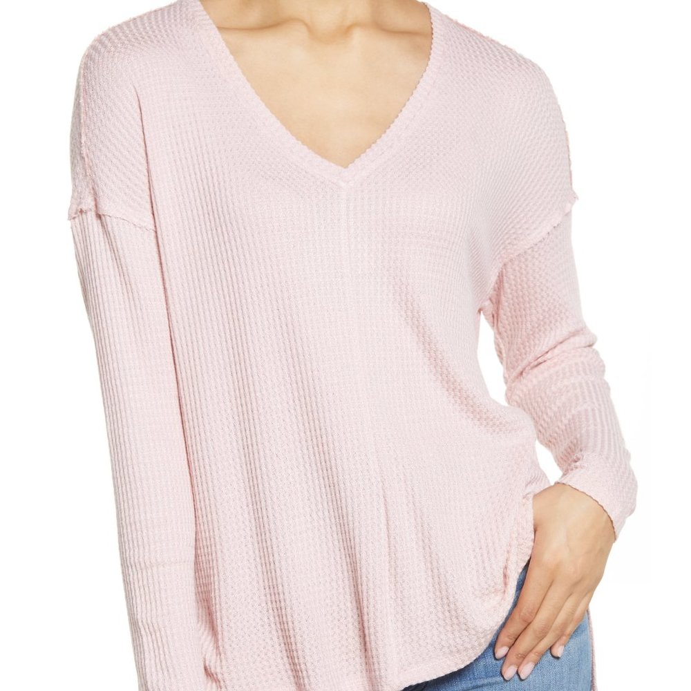 NWT Gibsonlook Thermal V-Neck Tunic in Pink